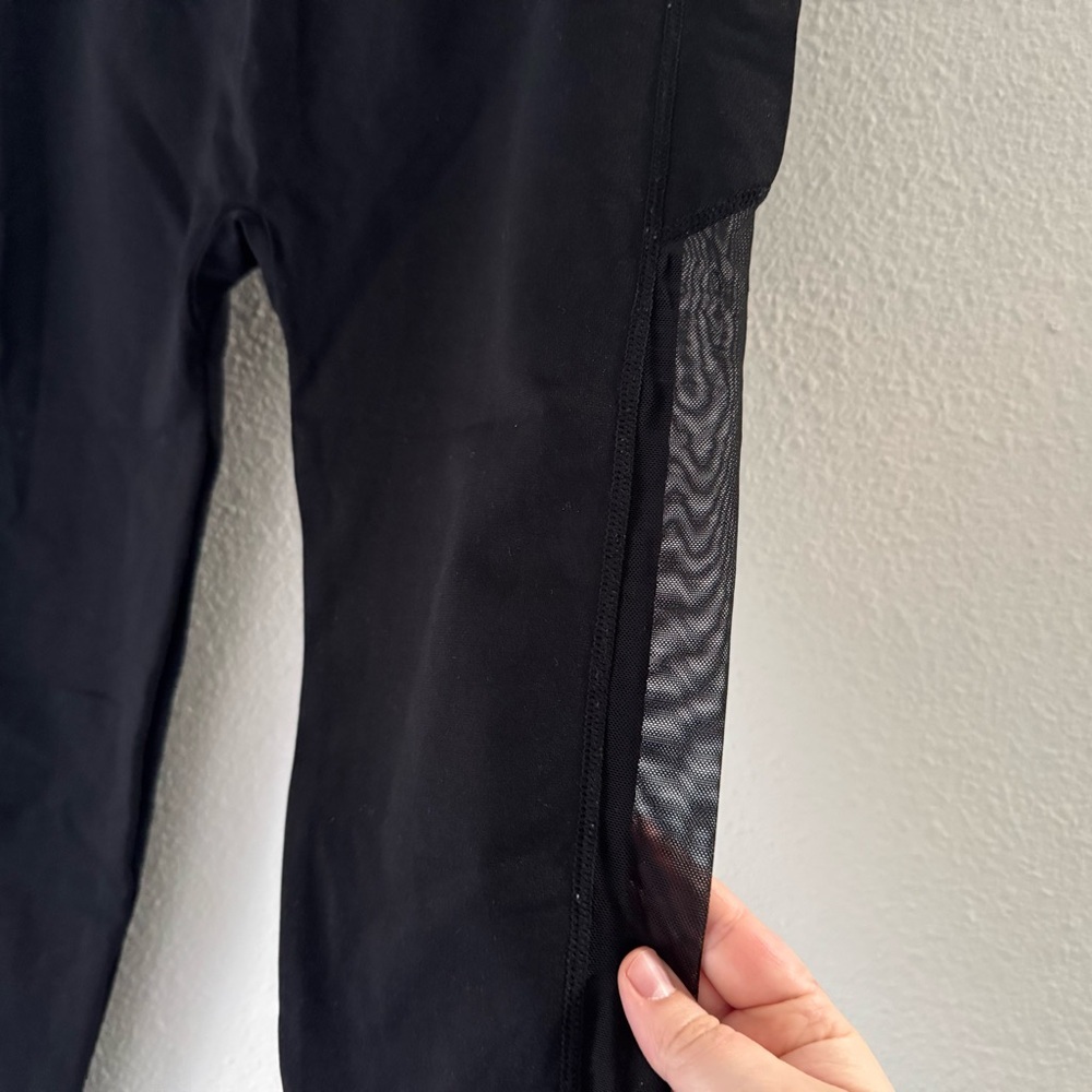 Mesh Panel High Waisted Athletic Leggings Black L/XL Soho Girls Edgy Sporty - Picture 6 of 12